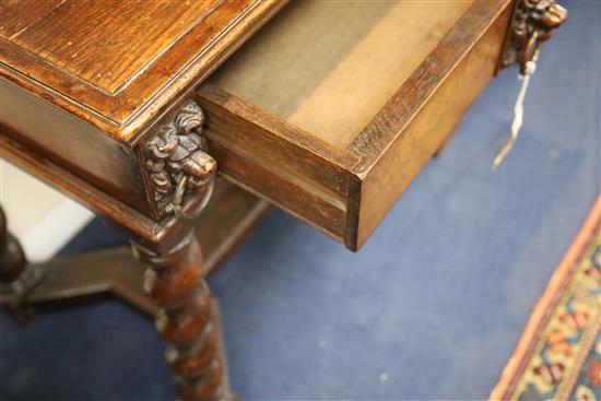 A late 17th century Italian walnut side table, W.2ft 6in. D.1ft 6in. H.2ft 3in.